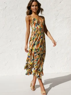 COMMENSE Multi Color Print Cami Midi Dress* Casual Dresses|Vacation Dresses