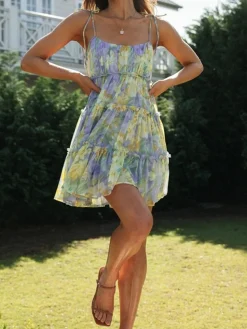 COMMENSE Multi Floral Short Layered Cami Dress* Casual Dresses|Floral Dresses