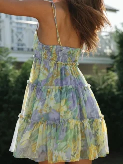 COMMENSE Multi Floral Short Layered Cami Dress* Casual Dresses|Floral Dresses