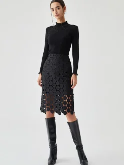 COMMENSE Multi Hexagon Layered Midi Skirt* Skirts|Bottoms