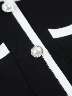 COMMENSE Multi Pocket Button Sleeveless Short Sweater Dress* White Dresses|Black Dresses