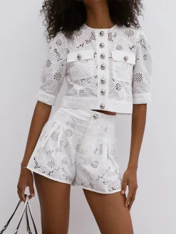 COMMENSE Multi-Button Embroidery Shorts Set* Shorts Sets|Shorts