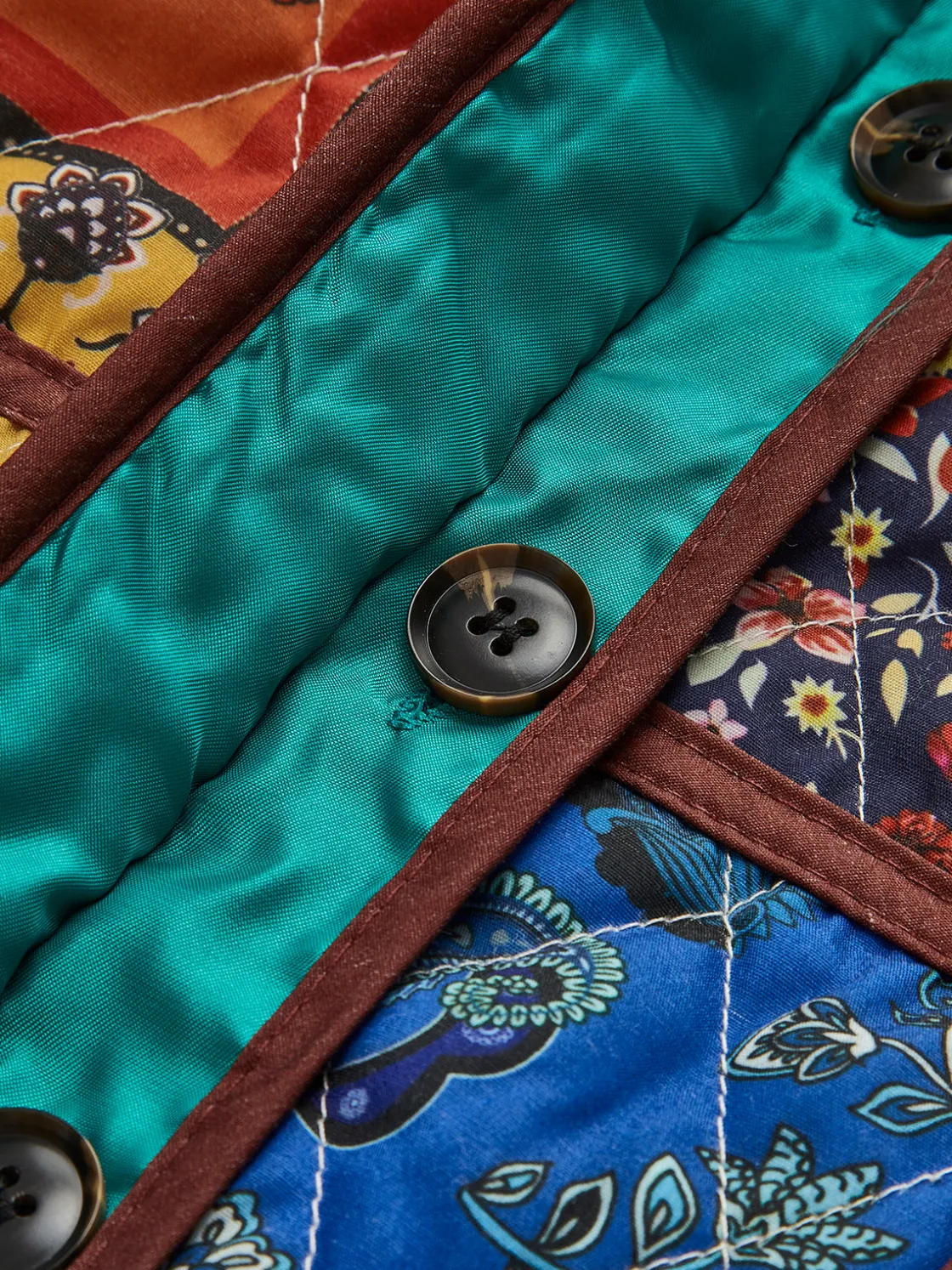 COMMENSE Multi-Color Printed Flap-Pockets Winter Coat* Outerwear|Coats