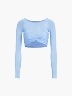 COMMENSE Nostalgia Off-Shoulder Mesh Crop Shirt* Crop Tops|Blouses & Shirts
