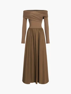 COMMENSE Off Shoulder Criss Cross Long Dress* Casual Dresses|Cocktail & Party Dresses