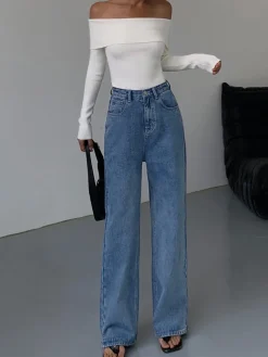 COMMENSE Off Shoulder Overfold Long Sleeve Knit Top* Sweater Tops|Sweaters & Cardigans