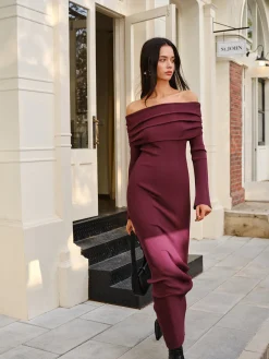 COMMENSE Off-Shoulder Sweater Skinny Dress* Sweater Dresses|Sweater Dresses