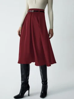 COMMENSE Old Money Aesthetics Belted Skirt* Skirts|Bottoms