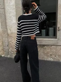 COMMENSE Old Money Aesthetics Stripe Cardigan* Cardigans|Sweaters & Cardigans