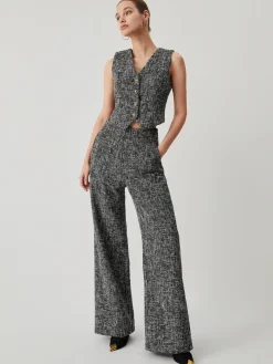 COMMENSE Old Money Tweed Straight Leg Pocket Pants* Pants|Matching Sets