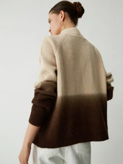 COMMENSE Ombre Double Zip Stand Collar Cardigan* Cardigans|Sweaters & Cardigans