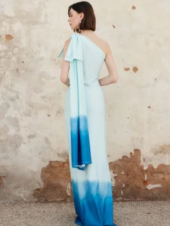 COMMENSE Ombre One Shoulder Long Dress* Cocktail & Party Dresses|Vacation Dresses