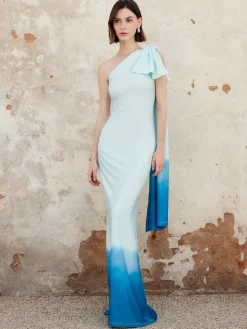 COMMENSE Ombre One Shoulder Long Dress* Cocktail & Party Dresses|Vacation Dresses