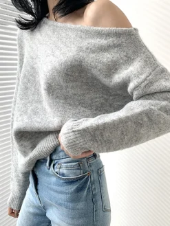 COMMENSE One Shoulder Asymmetric Sweater* Sweater Tops|Sweaters & Cardigans