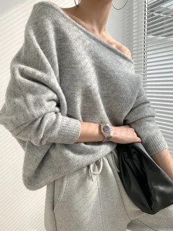 COMMENSE One Shoulder Asymmetric Sweater* Sweater Tops|Sweaters & Cardigans