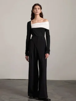 COMMENSE One-Shoulder Ruched Slim Top* T-shirts|Tops