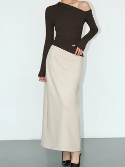 COMMENSE One-Shoulder Skinny Jersey Top* T-shirts|Tops