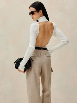 COMMENSE Open Back Knit Pullover Sweater* Sweater Tops|Sweaters & Cardigans