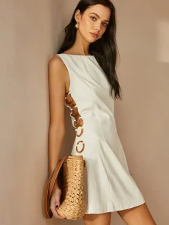COMMENSE O-Ring Cutout Sleeveless Dress* Casual Dresses|Work Dresses