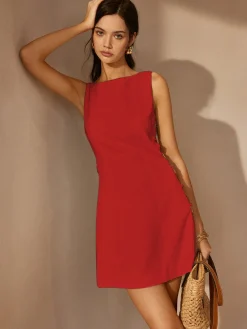 COMMENSE O-Ring Cutout Sleeveless Dress* Casual Dresses|Work Dresses