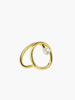 COMMENSE Oval Circle Freshwater Pearl Ring* Rings & Bracelets|Accessories
