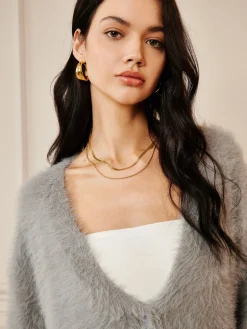 COMMENSE Oversize Furry Cardigan* Cardigans|Long Sleeve Sets