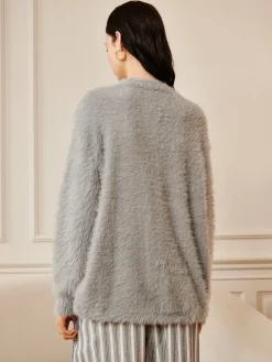 COMMENSE Oversize Furry Cardigan* Cardigans|Long Sleeve Sets