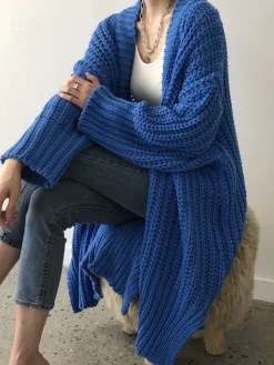 COMMENSE Oversize Split Knit Outerwear* Sweater Tops|Outerwear