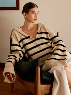 COMMENSE Oversize Striped Pullover Sweater* Sweater Tops|Sweaters & Cardigans