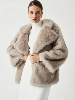 COMMENSE Oversized Collared Faux Fur Coat* Outerwear|Coats