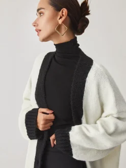 COMMENSE Oversized Contrast Trim Cardigan* Cardigans|Sweaters & Cardigans