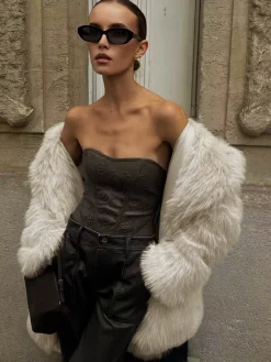 COMMENSE Oversized Fuzzy Women Faux Fur Coat* Outerwear|Coats