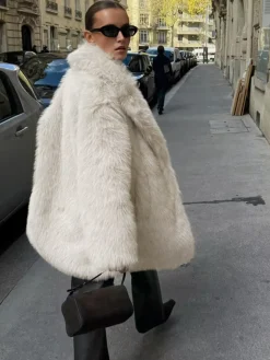 COMMENSE Oversized Fuzzy Women Faux Fur Coat* Outerwear|Coats