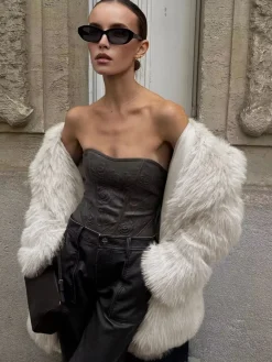 COMMENSE Oversized Fuzzy Women Faux Fur Coat* Outerwear|Coats