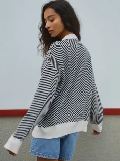 COMMENSE Oversized Herringbone Cardigan* Cardigans|Sweaters & Cardigans