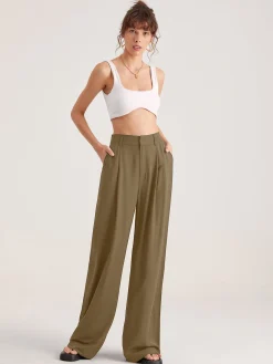 COMMENSE Oversized High Waisted Pleat Front Trousers* Wide Leg|Pants