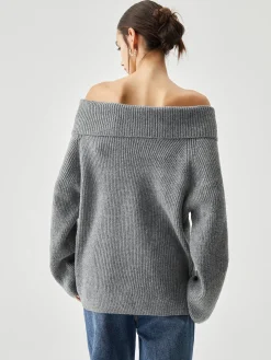 COMMENSE Oversized Overfold Off Shoulder Knit Sweater* Sweater Tops|Sweaters & Cardigans