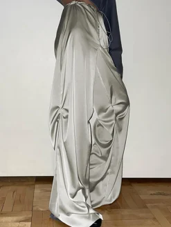 COMMENSE Oversized Satin Wide Leg Pants* Wide Leg|Pants