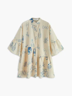 COMMENSE Oversized Sun Print Short Dress* Casual Dresses|Vacation Dresses