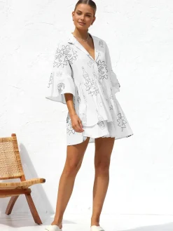 COMMENSE Oversized Sun Print Short Dress* Casual Dresses|Vacation Dresses