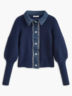 COMMENSE Panel Breasted Stretch Lapel Knit Top* Sweater Tops|Sweaters & Cardigans