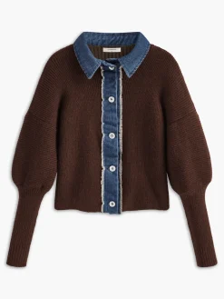 COMMENSE Panel Breasted Stretch Lapel Knit Top* Sweater Tops|Sweaters & Cardigans