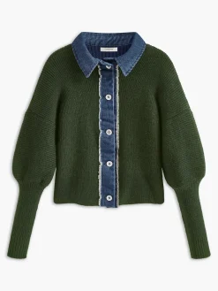 COMMENSE Panel Breasted Stretch Lapel Knit Top* Sweater Tops|Sweaters & Cardigans