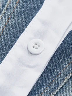 COMMENSE Panel Crop Polo Shirt* Crop Tops|Blouses & Shirts