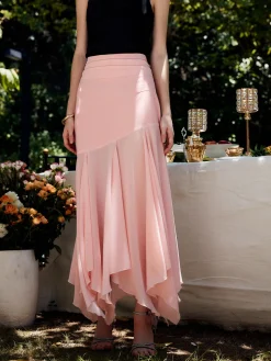 COMMENSE Paneled Pleated Maxi Skirt* Skirts|Bottoms