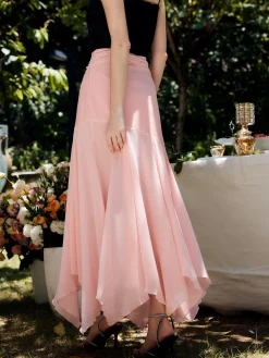 COMMENSE Paneled Pleated Maxi Skirt* Skirts|Bottoms
