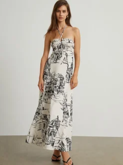 COMMENSE Paris Street Halter Long Dress* White Dresses|Casual Dresses