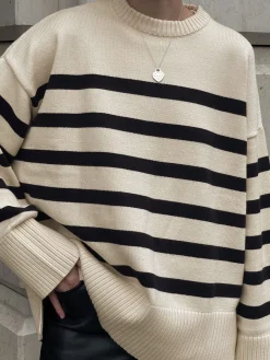 COMMENSE Parisian Stripe Sweater* Sweater Tops|Sweaters & Cardigans