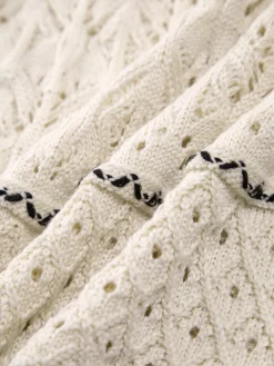 COMMENSE Paros Crochet Eyelet See Through Midi Dress* White Dresses|Sweater Dresses