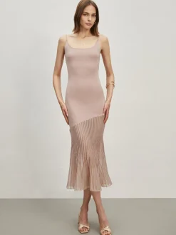 COMMENSE Patchwork Cami Long Sweater Dress* Sweater Dresses|Cocktail & Party Dresses
